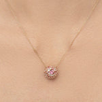 Brumani Jewelry - Bubbles Rosé 18K Rose Gold Pink Tourmalines & Mixed Gemstone Pendant Necklace | Manfredi Jewels