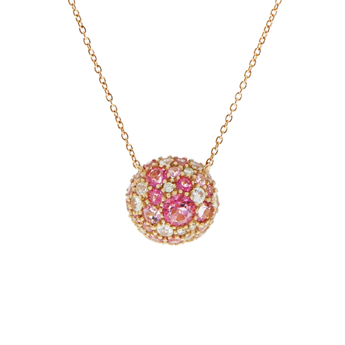 Brumani Jewelry - Bubbles Rosé 18K Rose Gold Pink Tourmalines & Mixed Gemstone Pendant Necklace | Manfredi Jewels