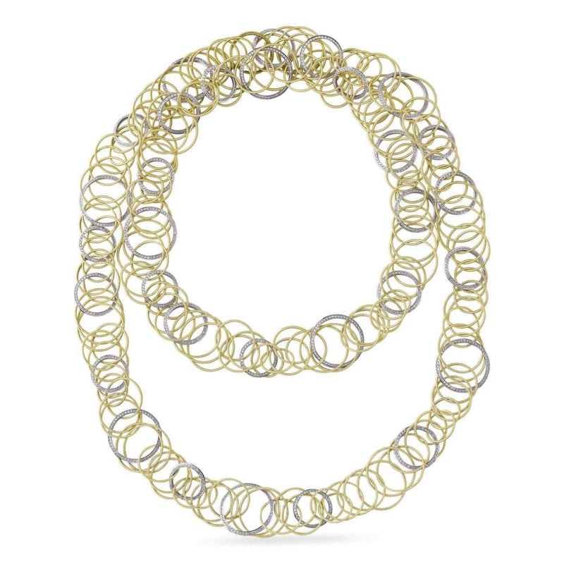 Buccellati Jewelry - Hawaii 18K Yellow & White Gold Diamond Necklace | Manfredi Jewels