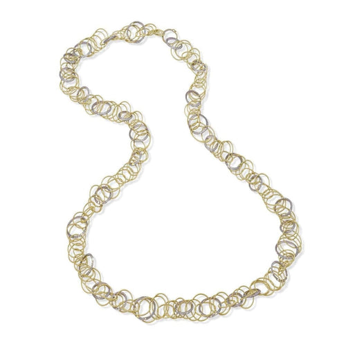 Buccellati Jewelry - Hawaii 18K Yellow & White Gold Diamond Necklace | Manfredi Jewels