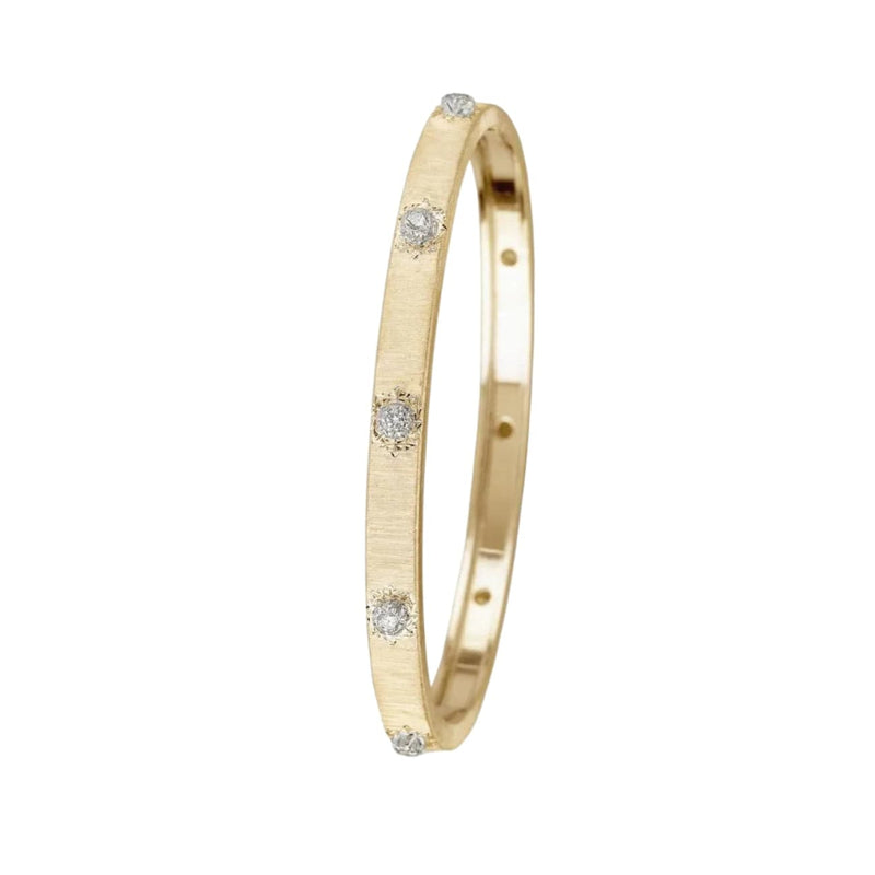 Buccellati Jewelry - Macri Classica 18K Yellow & White Gold Diamond Thin Bracelet | Manfredi Jewels