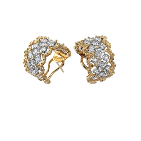 Rombi 18K Yellow & White Gold Diamond Earrings