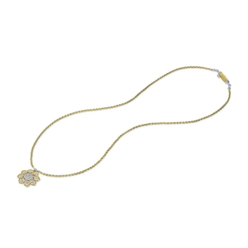 Buccellati Jewelry - Rombi 18K Yellow & White Gold Pendant Diamond Necklace | Manfredi Jewels