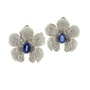 Carrera Y Jewelry - Orquídeas 18K White Gold Sapphire & Diamond Medium Earrings | Manfredi Jewels