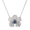 Carrera Y Jewelry - Orquídeas 18K White Gold Sapphire & Diamond Medium Pendant Necklace | Manfredi Jewels