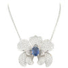 Carrera Y Jewelry - Orquídeas 18K White Gold Sapphire & Diamond Medium Pendant Necklace | Manfredi Jewels