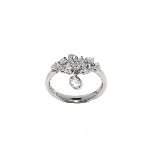 Casato Jewelry - Maureen 18K White Gold Diamond Drop Ring | Manfredi Jewels