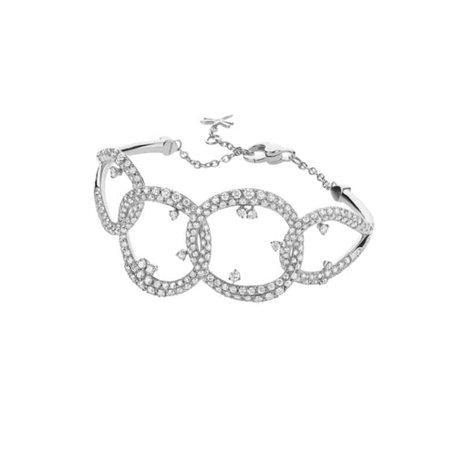 Casato Jewelry - Maureen 18K White Gold Hold Me Tight Diamond Bangle Bracelet | Manfredi Jewels