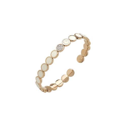 Chantecler Capri Jewelry - Paillettes 18K Rose Gold White Enamel Bracelet | Manfredi Jewels