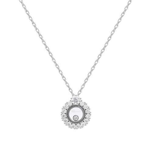 Chopard Jewelry - Happy Diamond Ethical White Gold Diamonds Pendant Necklace | Manfredi Jewels