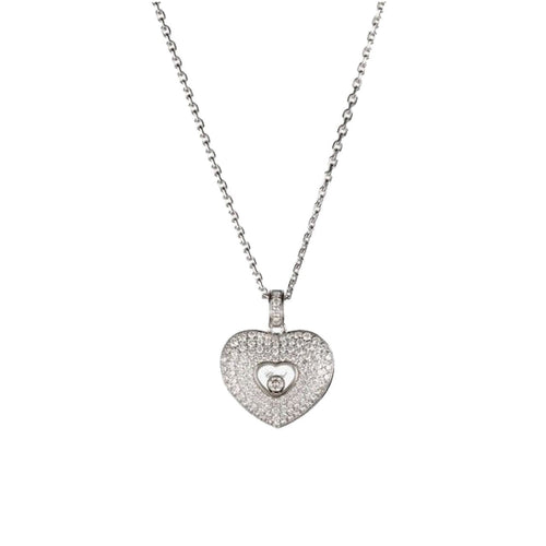 Chopard Jewelry - Happy Diamond Ethical White Gold Heart Pave Necklace | Manfredi Jewels