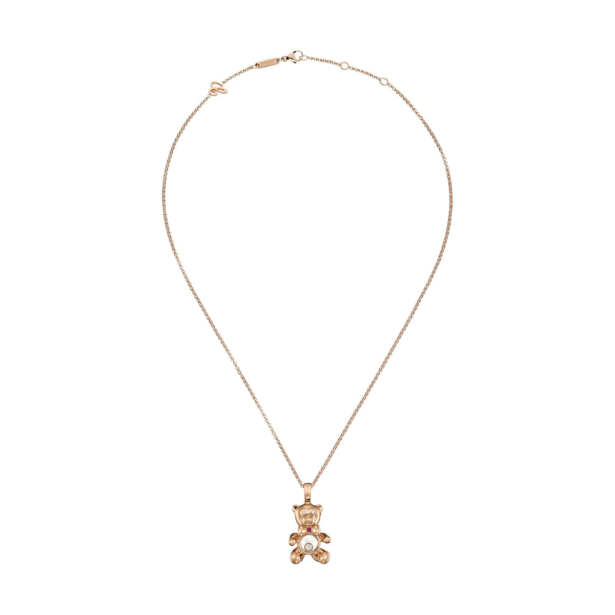 Chopard Jewelry - Happy Diamonds 18K Ethical Rose Gold Teddy Bear Necklace | Manfredi Jewels