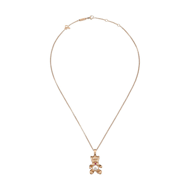 Chopard Jewelry - Happy Diamonds 18K Ethical Rose Gold Teddy Bear Necklace | Manfredi Jewels