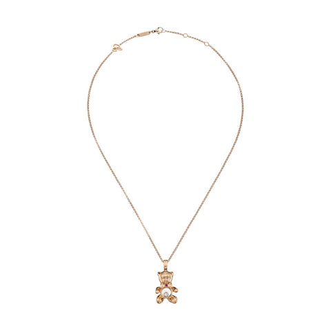 Happy Diamonds 18K Ethical Rose Gold Teddy Bear Necklace