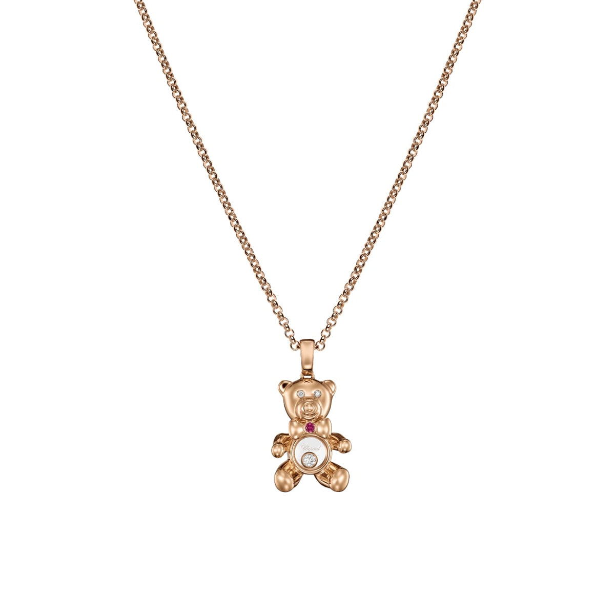 Chopard Jewelry - Happy Diamonds 18K Ethical Rose Gold Teddy Bear Necklace | Manfredi Jewels