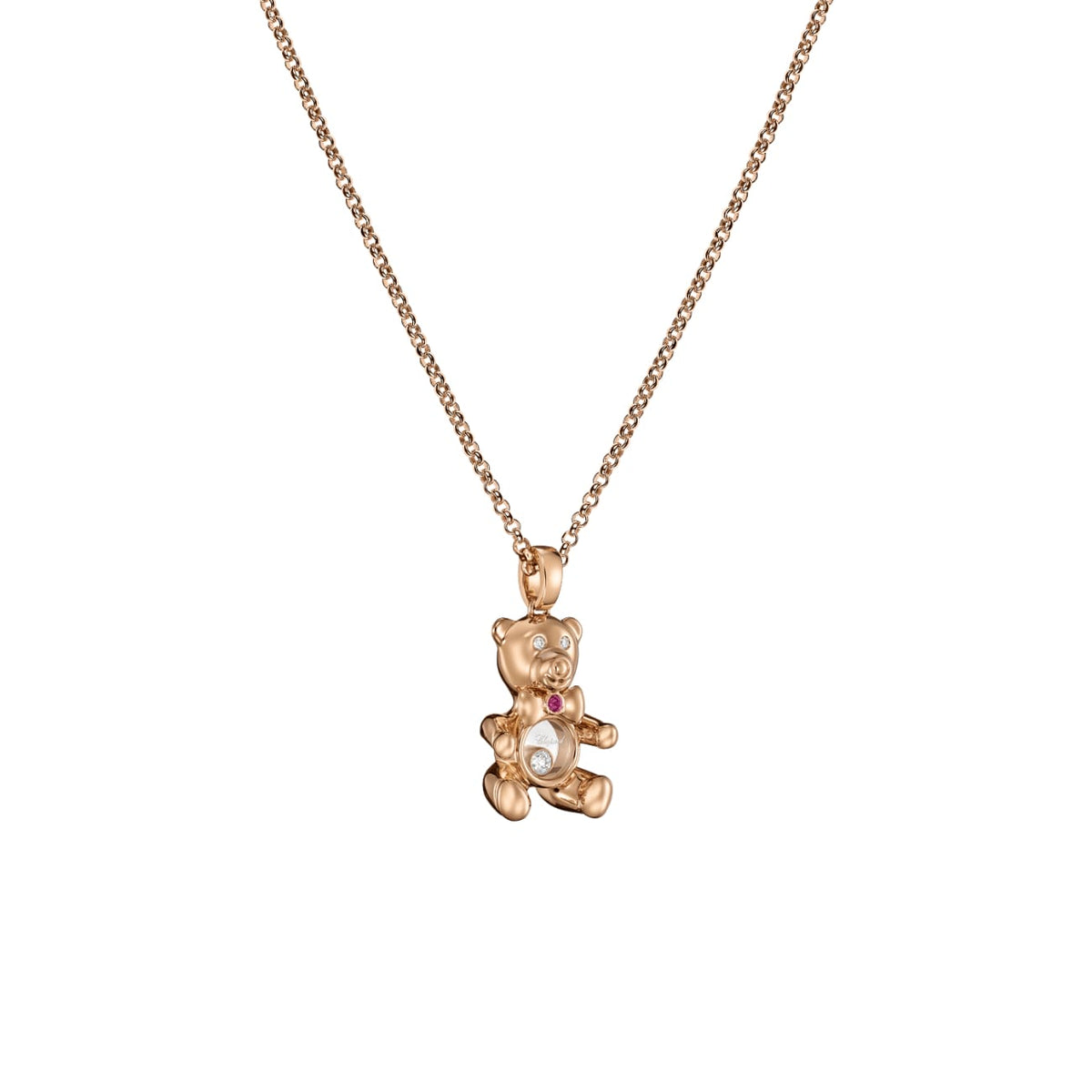 Chopard Jewelry - Happy Diamonds 18K Ethical Rose Gold Teddy Bear Necklace | Manfredi Jewels