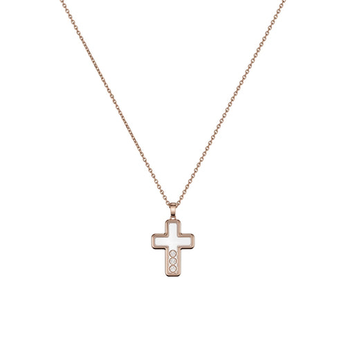 Chopard Jewelry - Happy Diamonds Ethical Rose Gold Cross Pendant Necklace | Manfredi Jewels