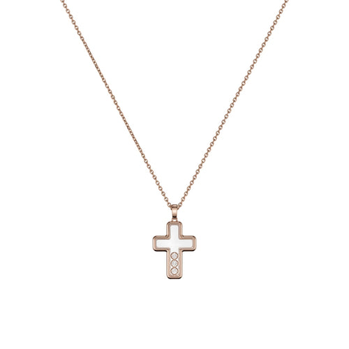 Chopard Jewelry - Happy Diamonds Ethical Rose Gold Diamonds Cross Pendant Necklace | Manfredi Jewels