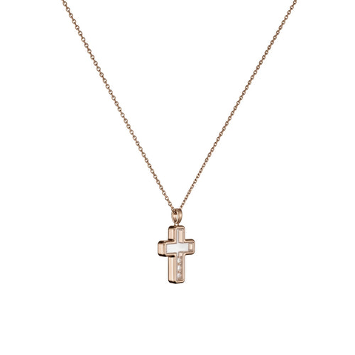 Chopard Jewelry - Happy Diamonds Ethical Rose Gold Cross Pendant Necklace | Manfredi Jewels