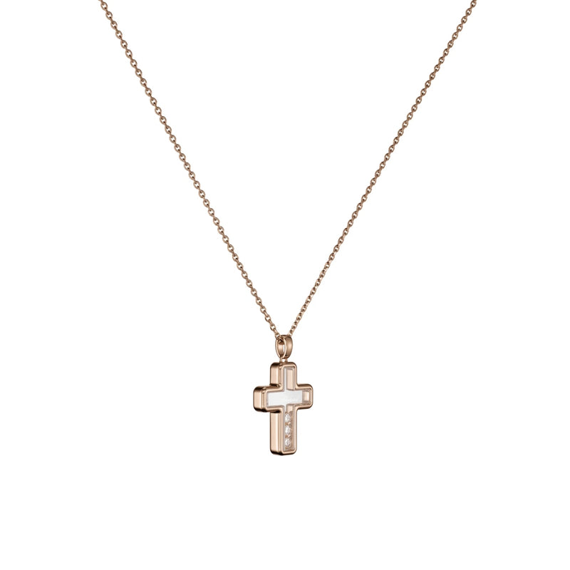 Chopard Jewelry - Happy Diamonds Ethical Rose Gold Cross Pendant Necklace | Manfredi Jewels