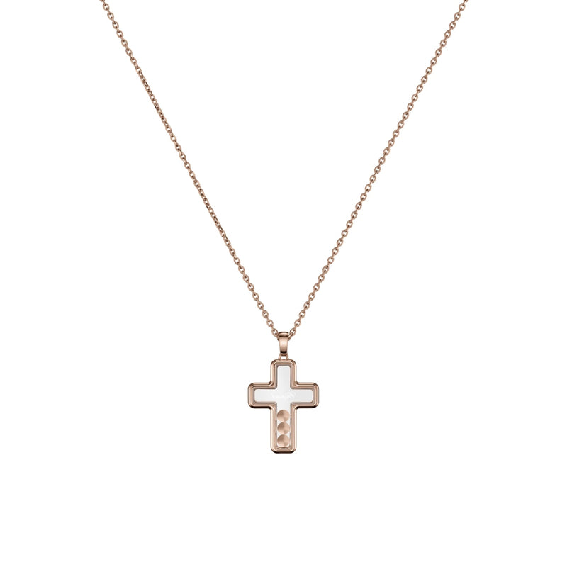 Chopard Jewelry - Happy Diamonds Ethical Rose Gold Cross Pendant Necklace | Manfredi Jewels