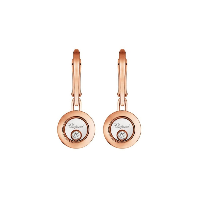 Chopard Jewelry - Happy Diamonds Ethical Rose Gold Diamonds Drop Earrings | Manfredi Jewels