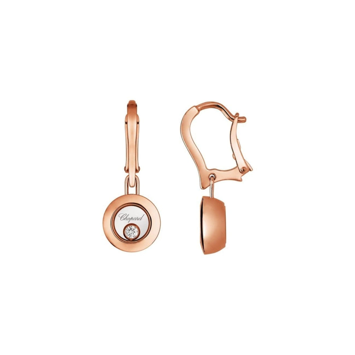 Chopard Jewelry - Happy Diamonds Ethical Rose Gold Diamonds Drop Earrings | Manfredi Jewels