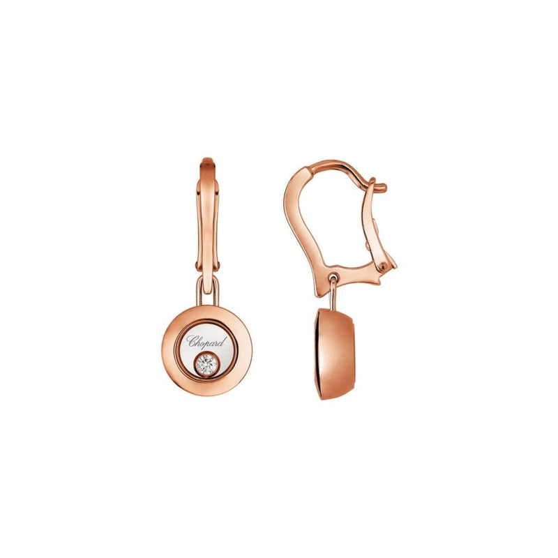 Chopard Jewelry - Happy Diamonds Ethical Rose Gold Diamonds Drop Earrings | Manfredi Jewels