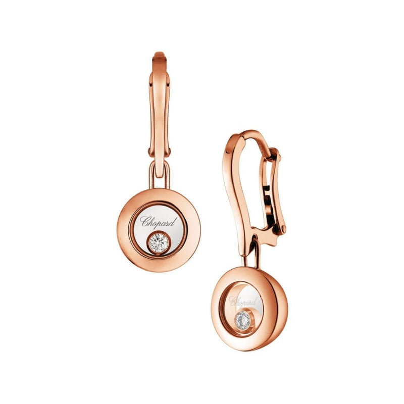 Chopard Jewelry - Happy Diamonds Ethical Rose Gold Diamonds Drop Earrings | Manfredi Jewels