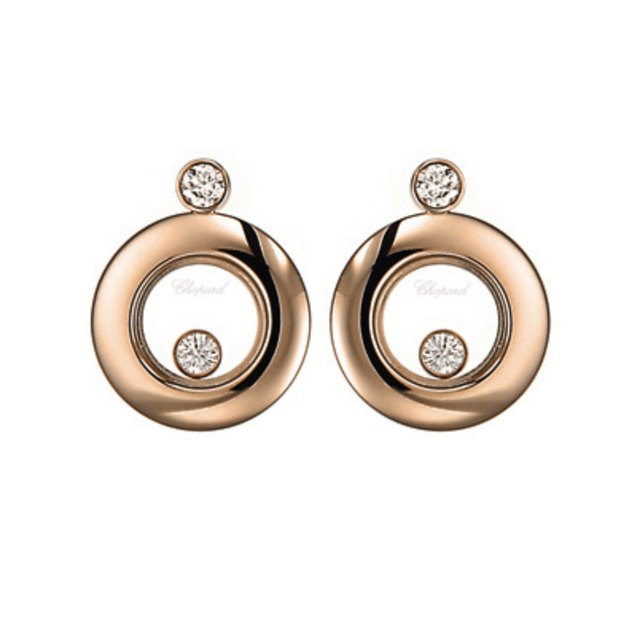 Chopard Jewelry - Happy Diamonds Ethical Rose Gold Diamonds Earrings | Manfredi Jewels