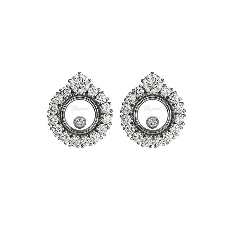 Chopard Jewelry - Happy Diamonds Ethical White Gold Diamond Pavé Earrings | Manfredi Jewels