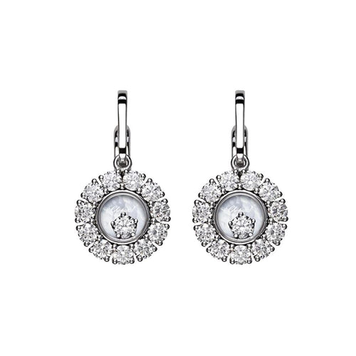 Chopard Jewelry - Happy Diamonds Ethical White Gold Mother of Pearl Dangling Earrings | Manfredi Jewels