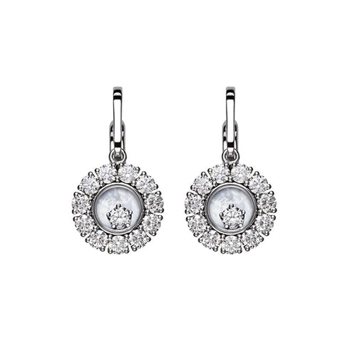 Happy Diamonds Ethical White Gold Mother of Pearl Dangling Diamonds Earrings