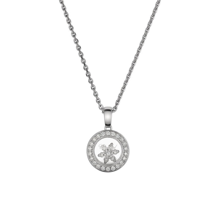 Chopard Jewelry - Happy Diamonds Ethical White Gold Snowflake Diamond Pavé Pendant | Manfredi Jewels