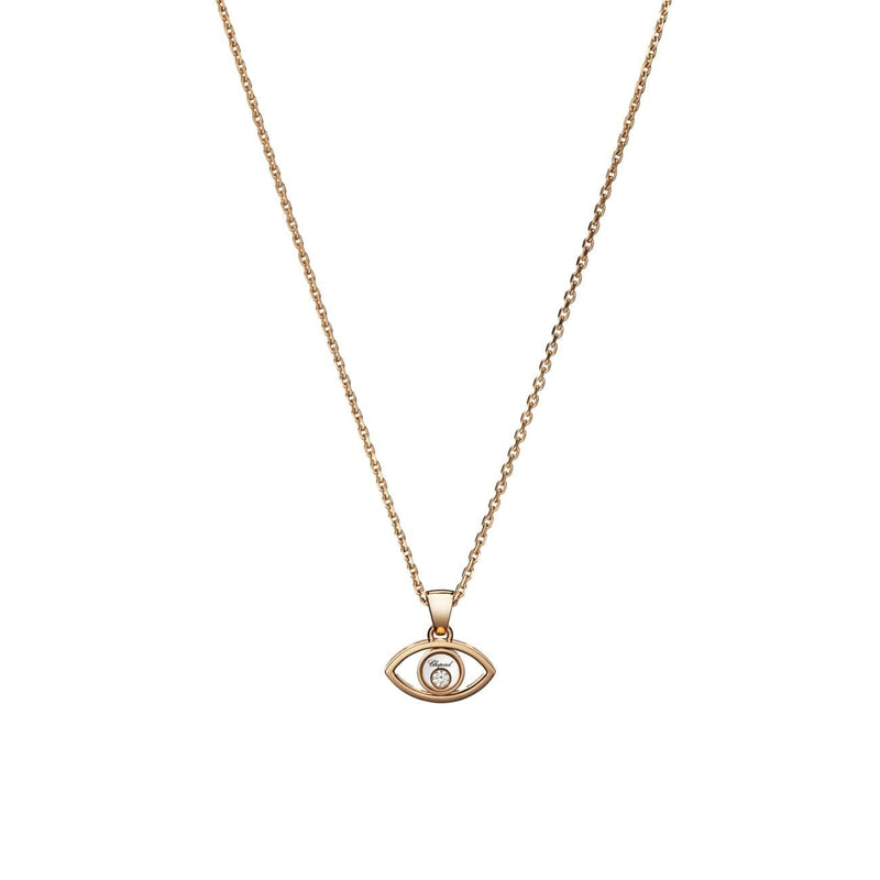 Chopard Jewelry - Happy Diamonds Good Luck Charms Ethical Rose Gold Diamond Pendant Necklace | Manfredi Jewels