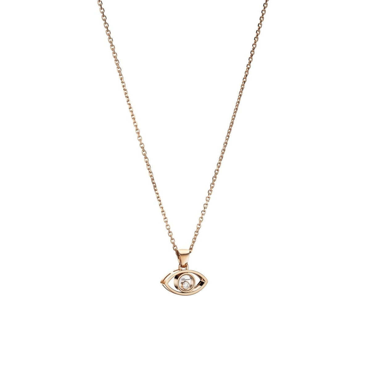Chopard Jewelry - Happy Diamonds Good Luck Charms Ethical Rose Gold Diamond Pendant Necklace | Manfredi Jewels