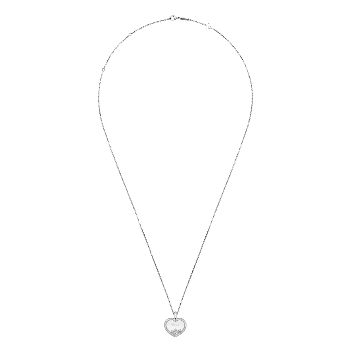 Chopard Jewelry - Happy Diamonds Icons Ethical 18K White Gold Diamond Necklace | Manfredi Jewels