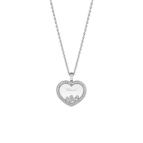 Chopard Jewelry - Happy Diamonds Icons Ethical 18K White Gold Diamond Necklace | Manfredi Jewels
