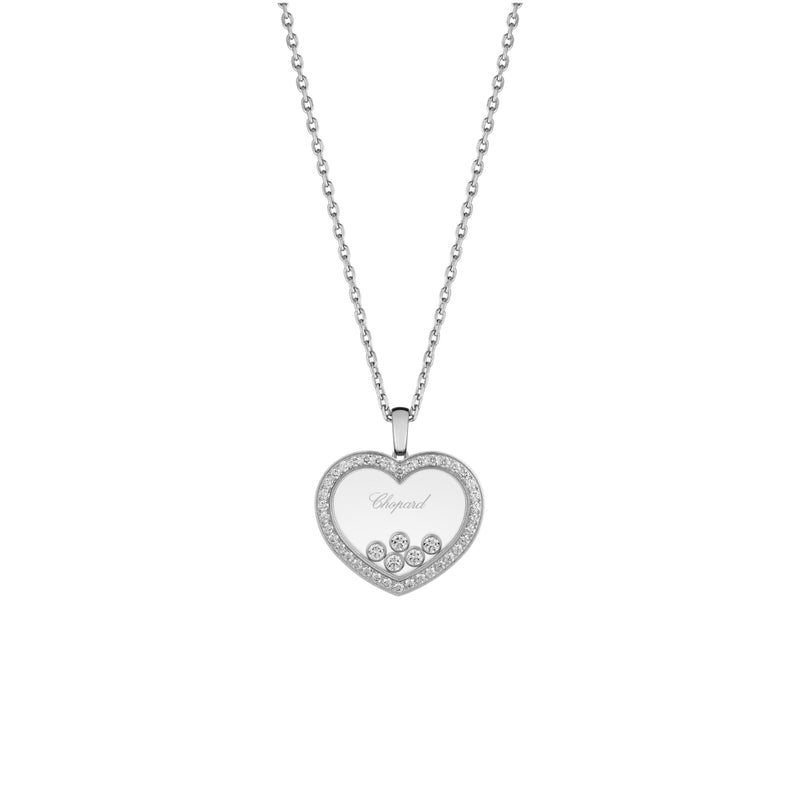 Chopard Jewelry - Happy Diamonds Icons Ethical 18K White Gold Diamond Necklace | Manfredi Jewels