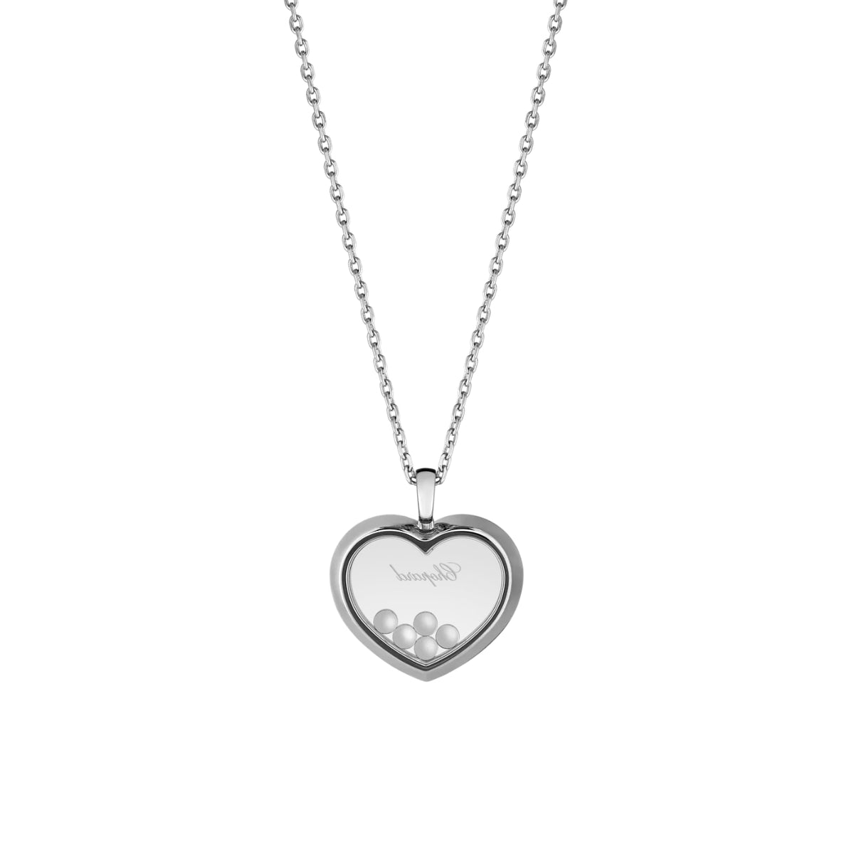 Chopard Jewelry - Happy Diamonds Icons Ethical 18K White Gold Diamond Necklace | Manfredi Jewels
