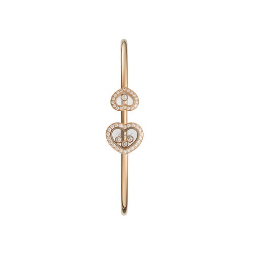 Chopard Jewelry - Happy Diamonds Icons Ethical Rose Gold Diamond Bangle Bracelet | Manfredi Jewels