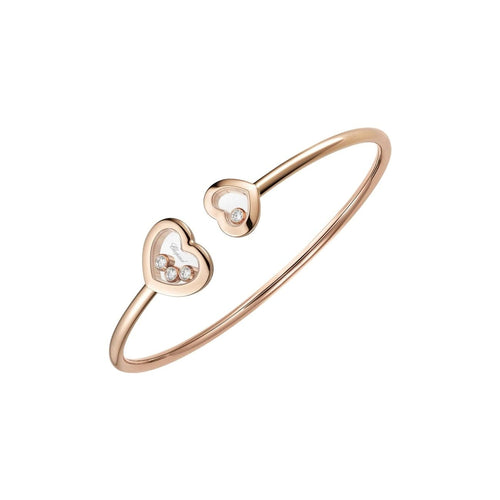 Chopard Jewelry - Happy Diamonds Icons Ethical Rose Gold Diamond Bangle Bracelet | Manfredi Jewels