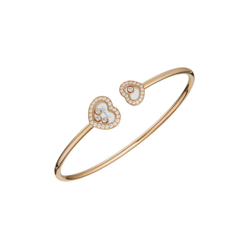 Chopard Jewelry - Happy Diamonds Icons Ethical Rose Gold Diamond Bangle Bracelet | Manfredi Jewels