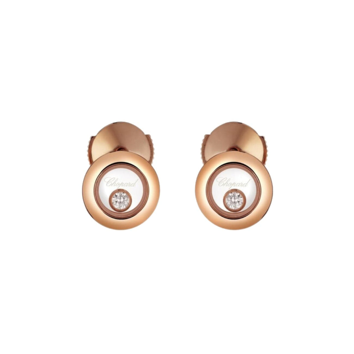 Chopard Jewelry - Happy Diamonds Icons Ethical Rose Gold Diamonds Earrings | Manfredi Jewels