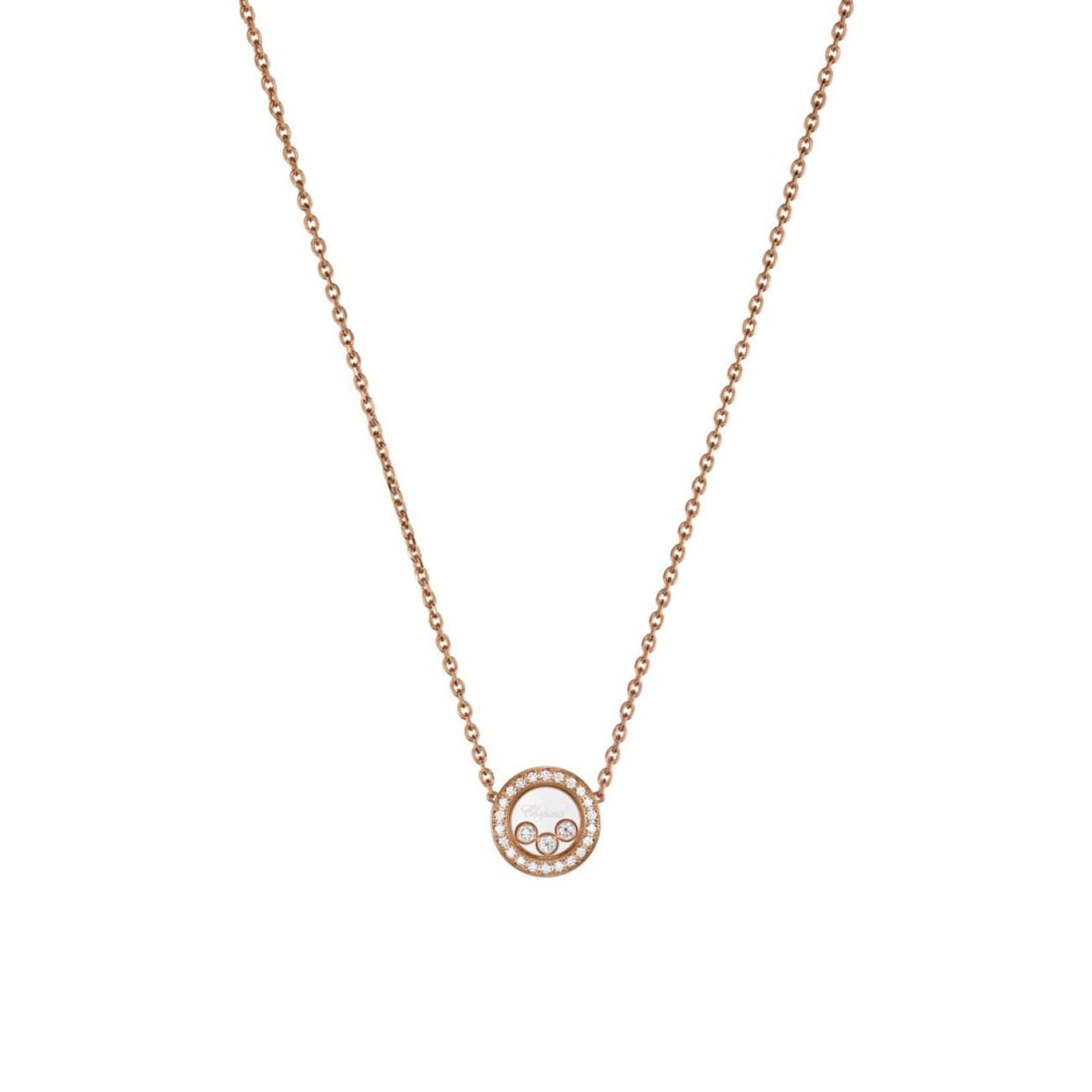Chopard Jewelry - Happy Diamonds Icons Ethical Rose Gold Diamond Pavé Necklace | Manfredi Jewels