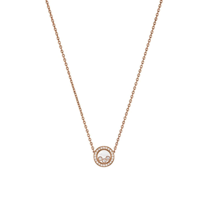 Chopard Jewelry - Happy Diamonds Icons Ethical Rose Gold Diamond Pavé Necklace | Manfredi Jewels