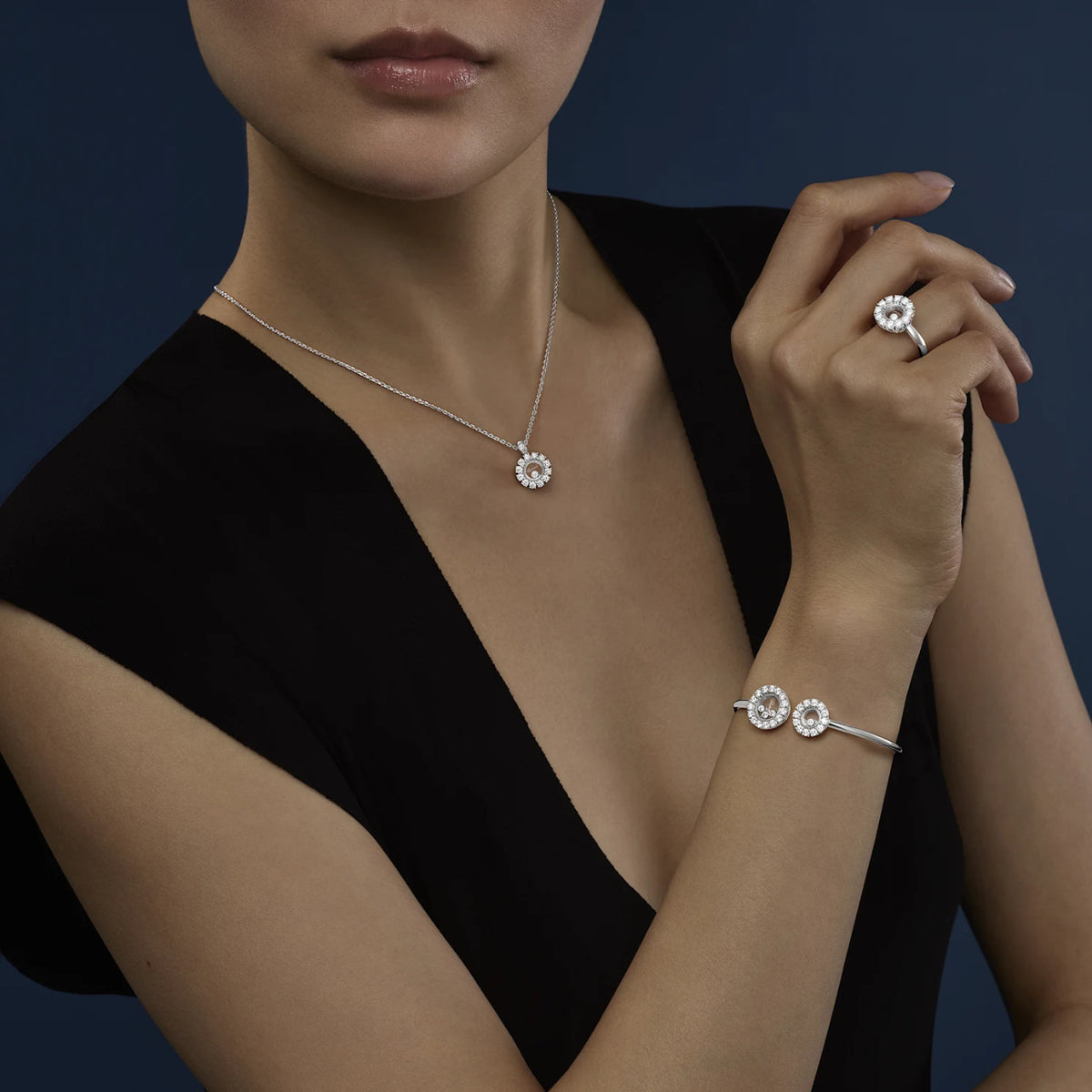 Chopard Jewelry - Happy Diamonds Icons Ethical White Gold Diamond Bracelet | Manfredi Jewels