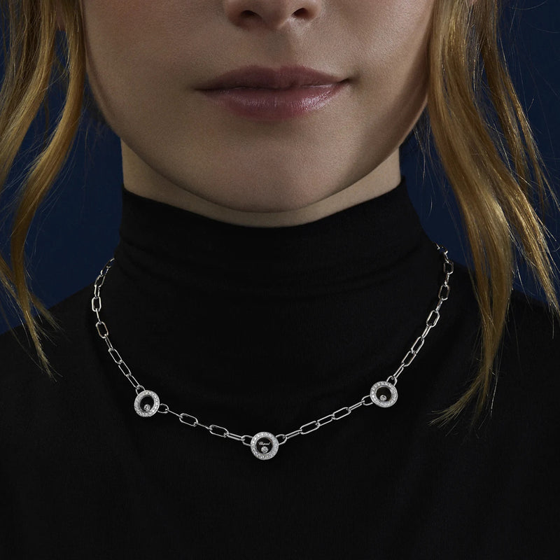 Chopard Jewelry - Happy Diamonds Icons Ethical White Gold Diamond Necklace | Manfredi Jewels