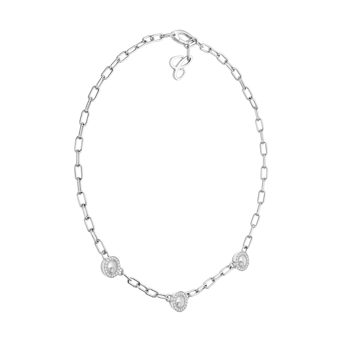 Chopard Jewelry - Happy Diamonds Icons Ethical White Gold Diamond Necklace | Manfredi Jewels
