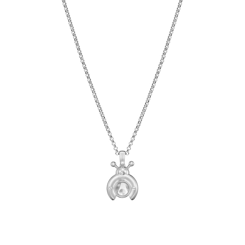 Chopard Jewelry - Happy Diamonds Ladybird Ethical White Gold Diamond and Ruby Pendant Necklace | Manfredi Jewels